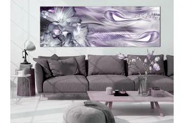 Tavla Lilies And Waves 1 Part Narrow Pale Violet 150x50 - Artgeist sp. z o. o. - Inredning - Tavlor & konst - Canvastavlor