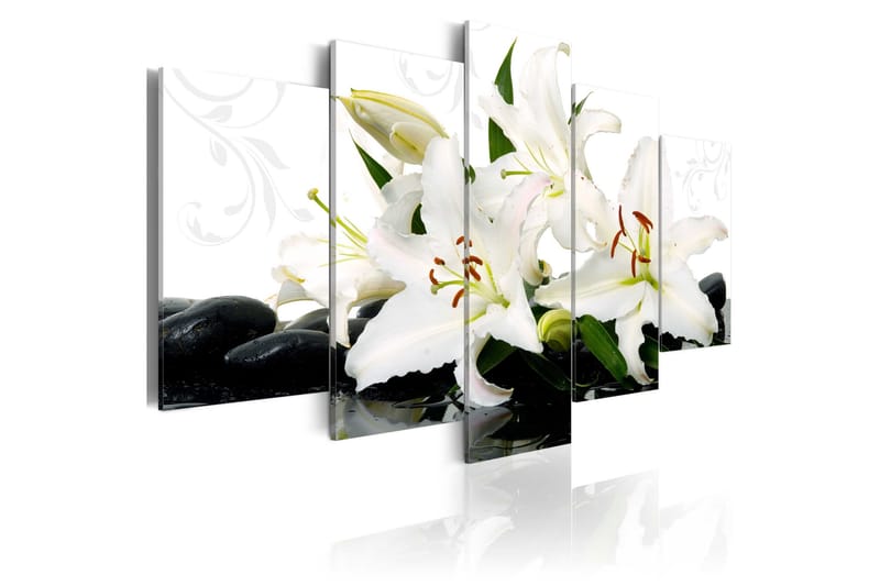 Tavla Lilies And Zen Stones 200x100, Artgeist sp. z o. o.