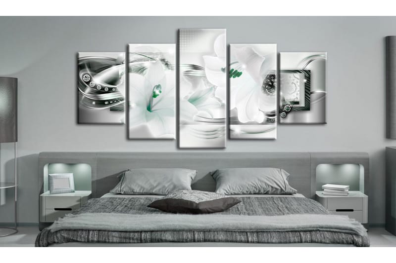 Tavla Lilies With Peppermint Accent 100x50 - Artgeist sp. z o. o. - Inredning - Tavlor & konst - Canvastavlor