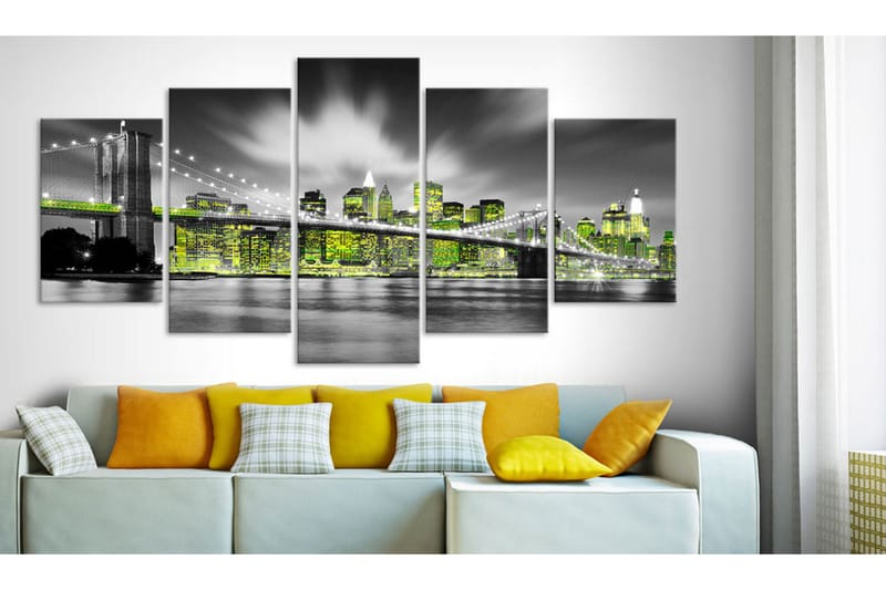 Tavla Lime Soul Of New York 200x100 - Artgeist sp. z o. o. - Inredning - Tavlor & konst - Canvastavlor