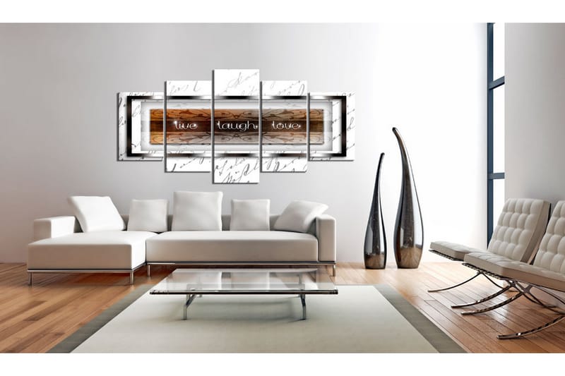 Tavla Live Laugh Love White 200x100 - Artgeist sp. z o. o. - Inredning - Tavlor & konst - Canvastavlor