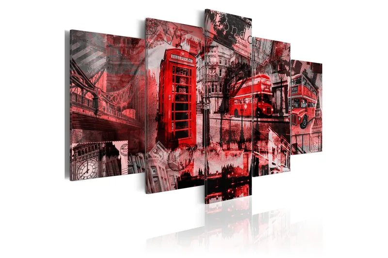 Tavla London Collage 5 St 200x100, Artgeist sp. z o. o.