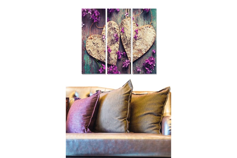 Tavla Love 3-pack Flerfärgad - 20x50 cm - Inredning - Tavlor & konst - Canvastavlor