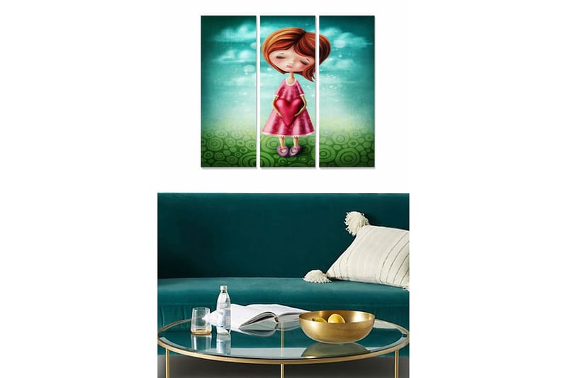 Tavla Love 3-pack Flerfärgad - 20x50 cm - Inredning - Tavlor & konst - Canvastavlor