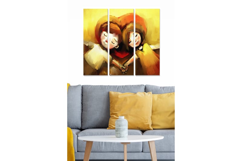 Tavla Love 3-pack Flerfärgad - 20x50 cm - Inredning - Tavlor & konst - Canvastavlor