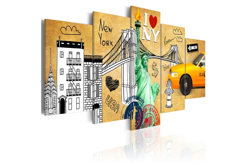 Tavla Love New Jork City 100x50 - Artgeist sp. z o. o. - Inredning - Tavlor & konst - Canvastavlor