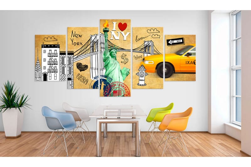 Tavla Love New Jork City 200x100 - Artgeist sp. z o. o. - Inredning - Tavlor & konst - Canvastavlor