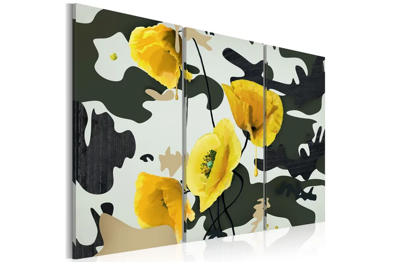 Tavla Målad av vallmo triptyken 90x60, Artgeist sp. z o. o.