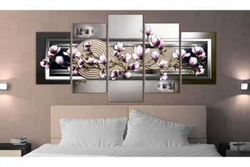Tavla Magnolia And Zen Garden 200x100 - Artgeist sp. z o. o. - Inredning - Tavlor & konst - Canvastavlor