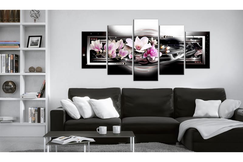 Tavla Magnolias On A Black Background 200x100 - Artgeist sp. z o. o. - Inredning - Tavlor & konst - Canvastavlor