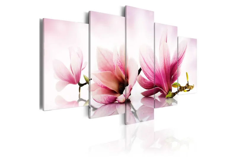 Tavla Magnolias Pink Flowers 200x100, Artgeist sp. z o. o.