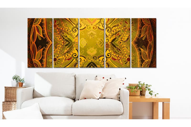 Tavla Mandala Flowery Wings 225x90 - Artgeist sp. z o. o. - Inredning - Tavlor & konst - Canvastavlor
