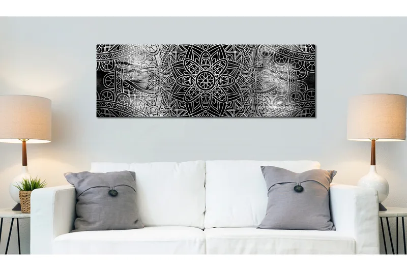 Tavla Mandala Grey Depths 135x45 - Artgeist sp. z o. o. - Inredning - Tavlor & konst - Canvastavlor