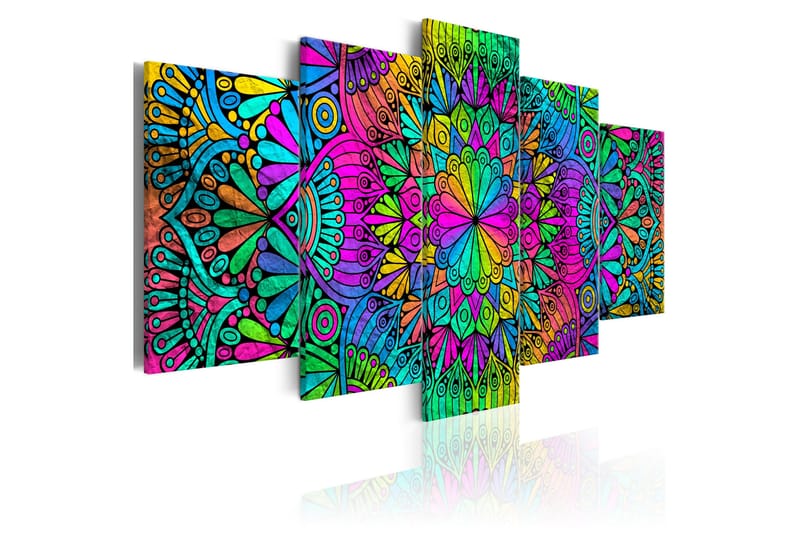Tavla Mandala Peacock Feathers 200x100, Artgeist sp. z o. o.