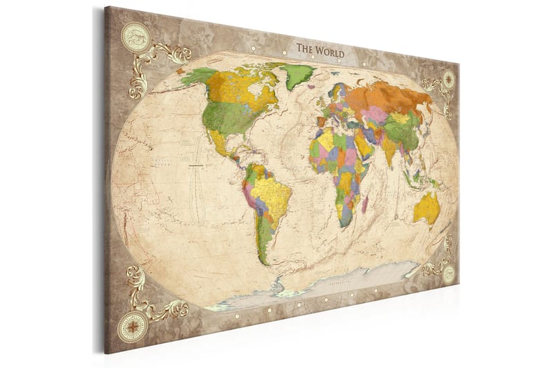 Tavla Map and Ornaments 120x80 - Artgeist sp. z o. o. - Inredning - Tavlor & konst - Canvastavlor