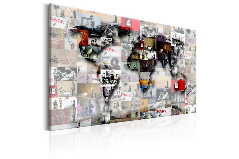 Tavla Map: Banksy inspiration 120x80 - Artgeist sp. z o. o. - Inredning - Tavlor & konst - Canvastavlor