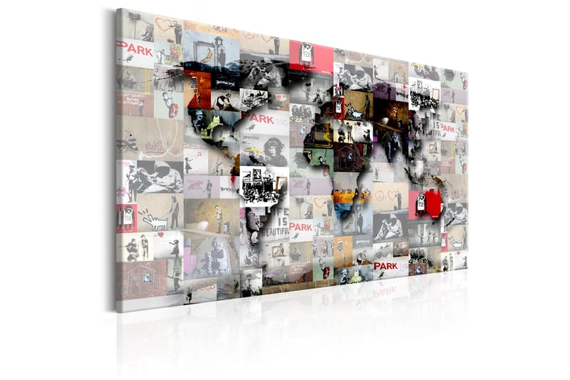 Tavla Map: Banksy inspiration 120x80 - Artgeist sp. z o. o. - Inredning - Tavlor & konst - Canvastavlor