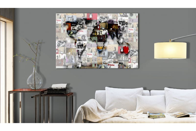 Tavla Map: Banksy inspiration 90x60, Artgeist sp. z o. o.