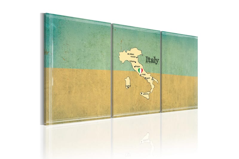 Tavla map: Italy 60x30 - Artgeist sp. z o. o. - Inredning - Tavlor & konst - Canvastavlor