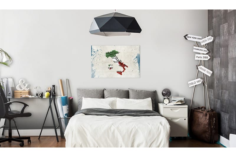 Tavla Map: Italy 90x60, Artgeist sp. z o. o.