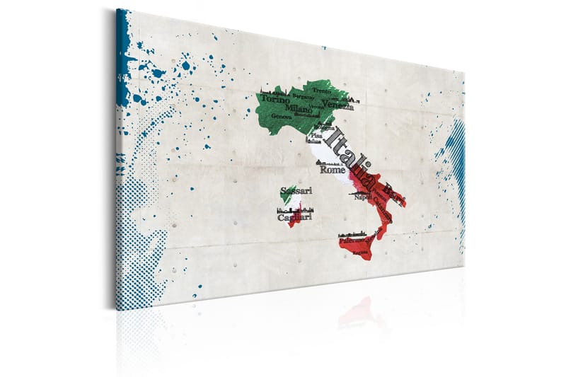Tavla Map: Italy 90x60 - Artgeist sp. z o. o. - Inredning - Tavlor & konst - Canvastavlor