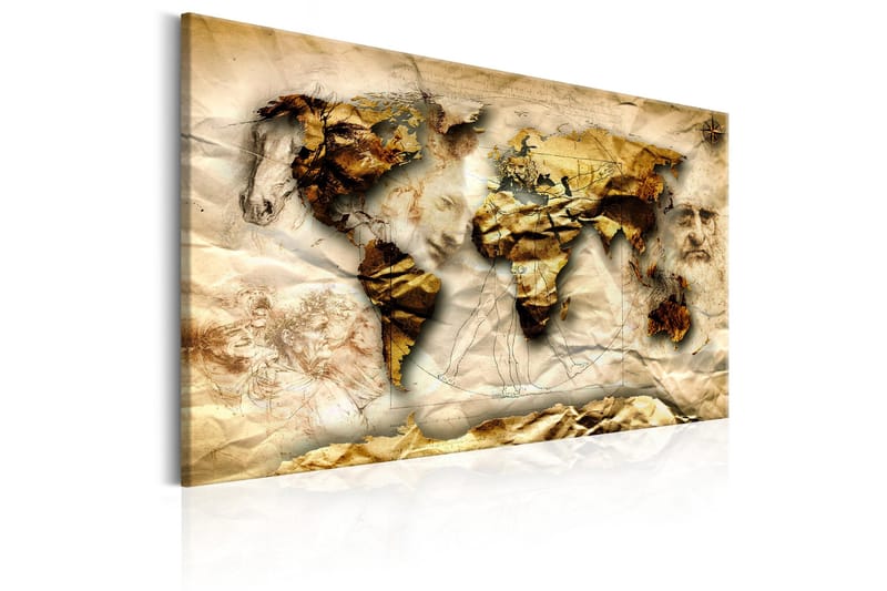 Tavla Map: Leonardo da Vinci inspiration 120x80 - Artgeist sp. z o. o. - Inredning - Tavlor & konst - Canvastavlor