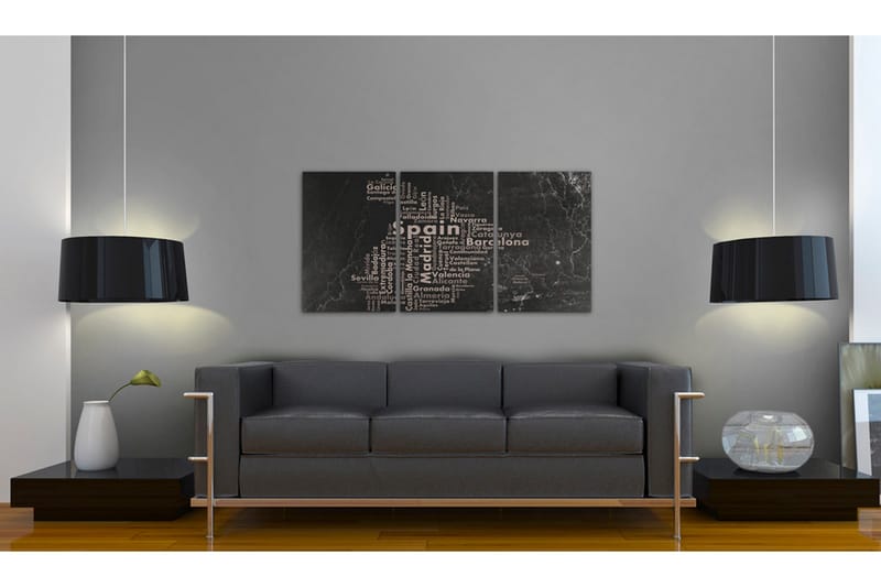 Tavla Map Of Spain On The Blackboard Triptich 60x30 - Artgeist sp. z o. o. - Inredning - Tavlor & konst - Canvastavlor