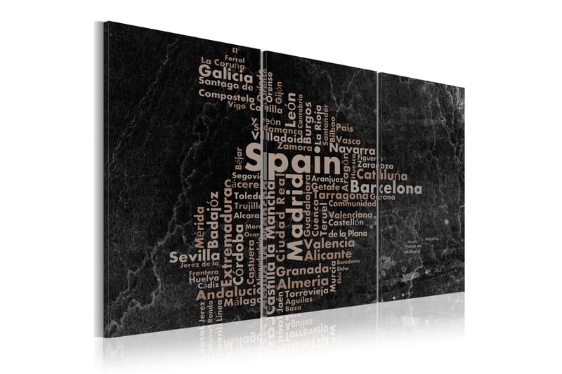 Tavla Map Of Spain On The Blackboard Triptich 60x30 - Artgeist sp. z o. o. - Inredning - Tavlor & konst - Canvastavlor