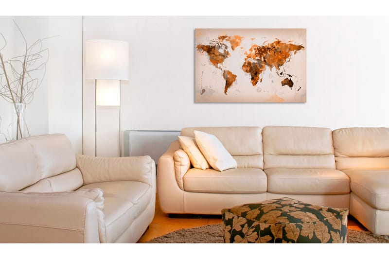 Tavla Map of the World Desert storm 120x80 - Artgeist sp. z o. o. - Inredning - Tavlor & konst - Canvastavlor