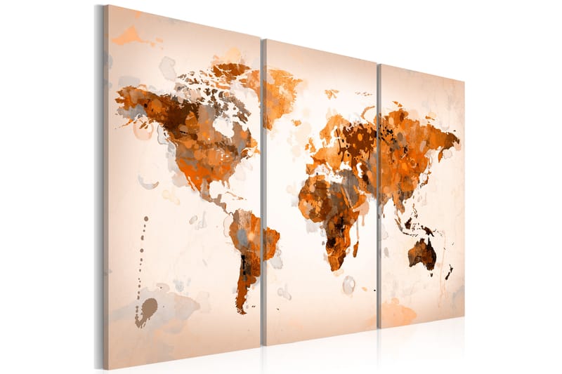 Tavla Map Of The World Desert Storm Triptych 60x40, Artgeist sp. z o. o.