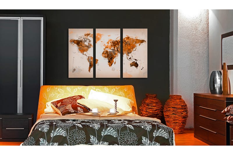 Tavla Map of the World Desert storm triptych 90x60 - Artgeist sp. z o. o. - Inredning - Tavlor & konst - Canvastavlor