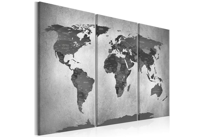 Tavla Map On Concrete 3 Parts 90x60, Artgeist sp. z o. o.