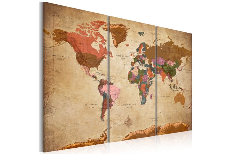 Tavla Maps Brown Elegance 120x80, Artgeist sp. z o. o.