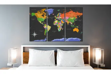 Tavla Maps Dark Depth 120x80 - Artgeist sp. z o. o. - Inredning - Tavlor & konst - Canvastavlor