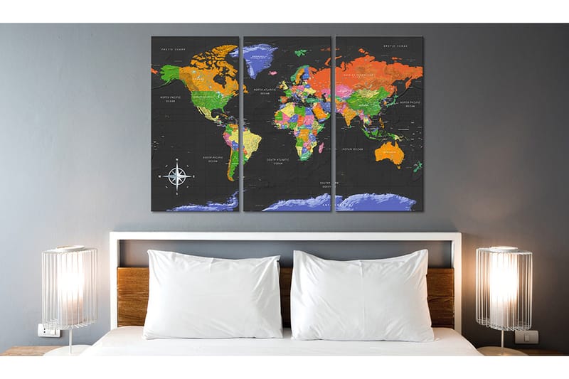 Tavla Maps Dark Depth 90x60 - Artgeist sp. z o. o. - Inredning - Tavlor & konst - Canvastavlor