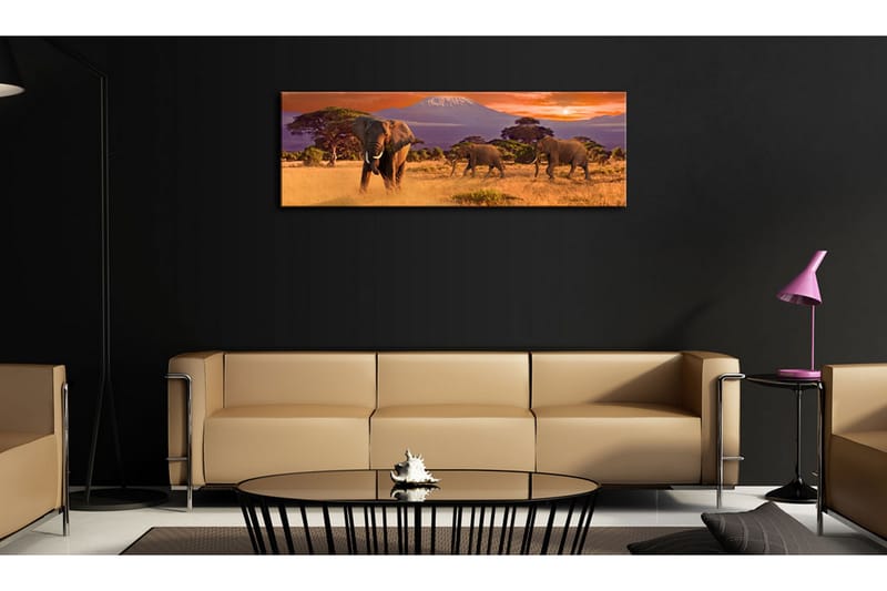 Tavla March Of African Elephants 120x40 - Artgeist sp. z o. o. - Canvastavlor