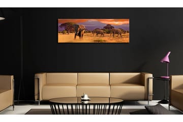 Tavla March Of African Elephants 120x40 - Artgeist sp. z o. o. - Inredning - Tavlor & konst - Canvastavlor