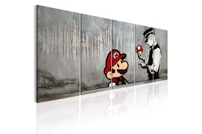 Tavla Mario Bros On Concrete 225x90 - Artgeist sp. z o. o. - Inredning - Tavlor & konst - Canvastavlor