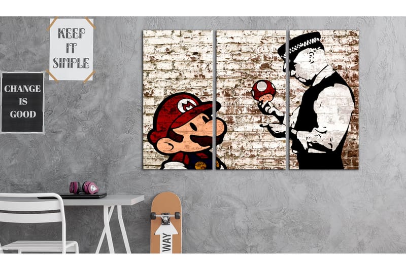 Tavla Mario Bros Torn Wall 90x60 - Artgeist sp. z o. o. - Inredning - Tavlor & konst - Canvastavlor
