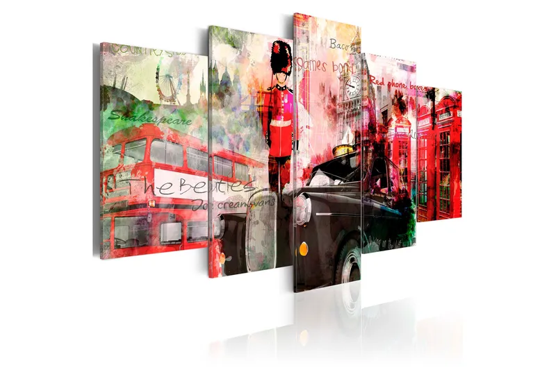 Tavla Memories From London 5 Pieces 200x100, Artgeist sp. z o. o.