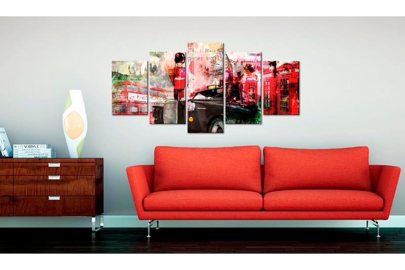 Tavla Memories From London 5 Pieces 200x100 - Artgeist sp. z o. o. - Inredning - Tavlor & konst - Canvastavlor