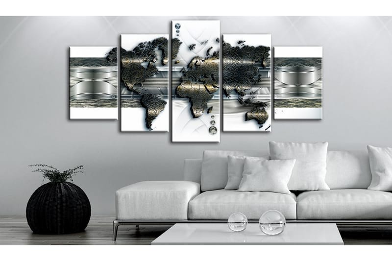 Tavla Metal World Map 100x50 - Artgeist sp. z o. o. - Inredning - Tavlor & konst - Canvastavlor