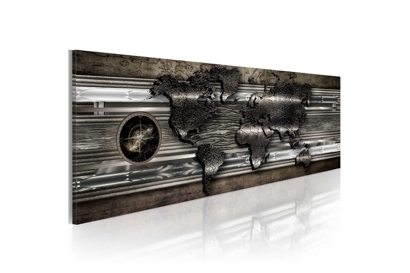 Tavla Metalic Map 120x40 - Artgeist sp. z o. o. - Inredning - Tavlor & konst - Canvastavlor