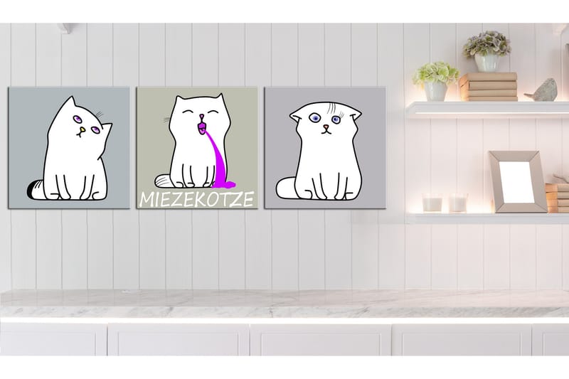 Tavla Miezekotze Cat Trio 120x40 - Artgeist sp. z o. o. - Inredning - Tavlor & konst - Canvastavlor