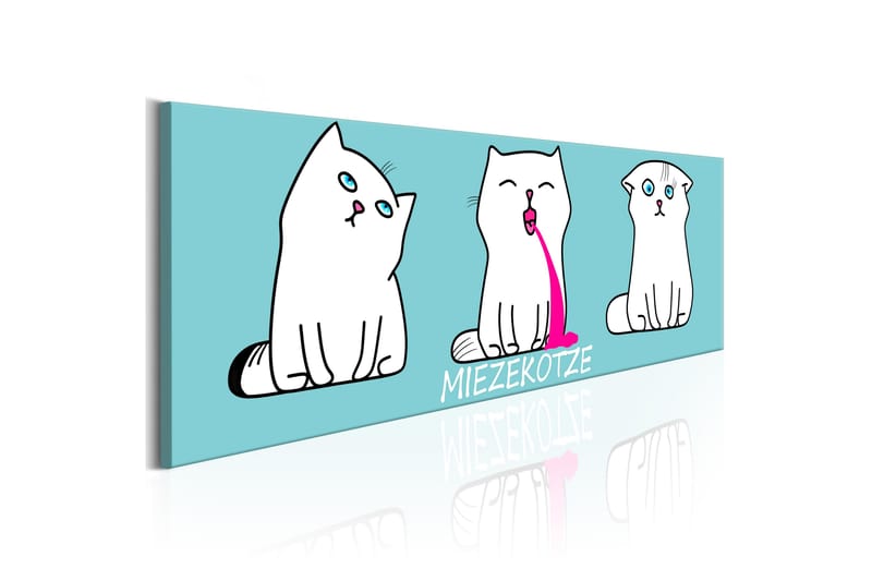 Tavla Miezekotze Cat Trio Blue 150x50 - Artgeist sp. z o. o. - Inredning - Tavlor & konst - Canvastavlor