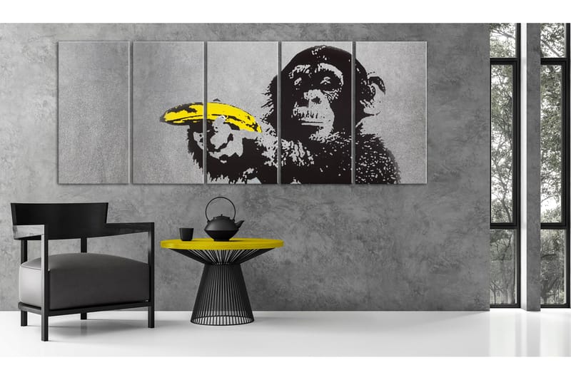 Tavla Monkey And Banana 225x90 - Artgeist sp. z o. o. - Inredning - Tavlor & konst - Canvastavlor