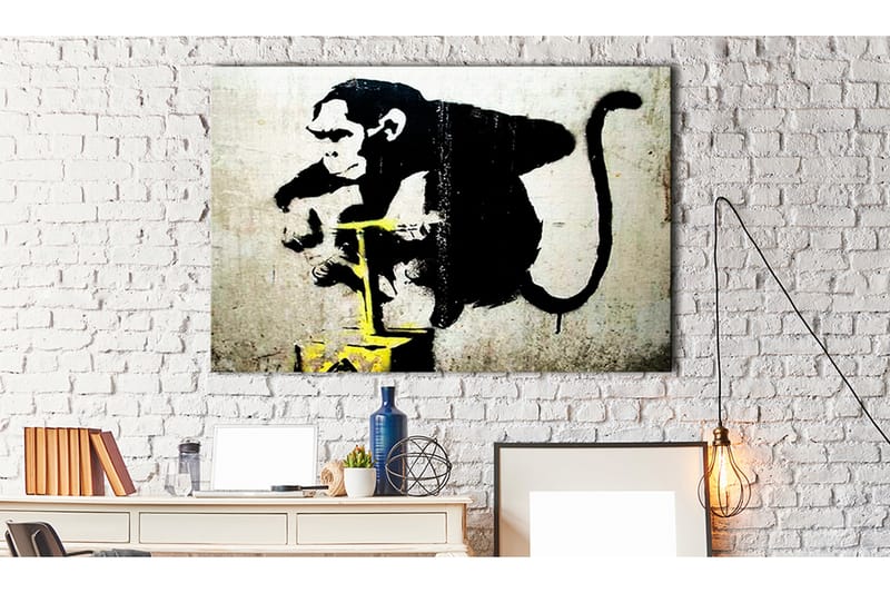 Tavla Monkey Detonator by Banksy 120x80 - Artgeist sp. z o. o. - Canvastavlor