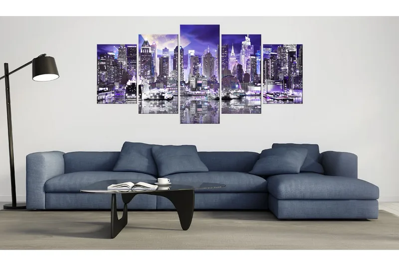 Tavla Moonlit Night In New York City 100x50 - Artgeist sp. z o. o. - Inredning - Tavlor & konst - Canvastavlor