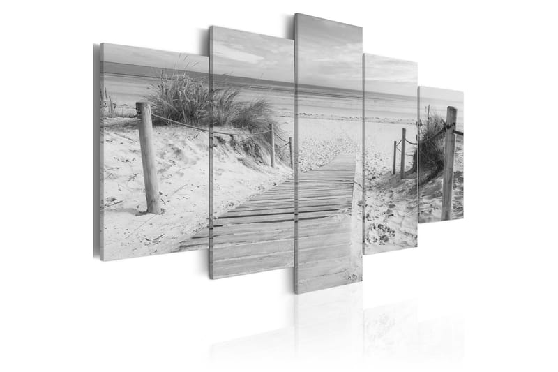 Tavla Morning On The Beach Black And White 100x50, Artgeist sp. z o. o.