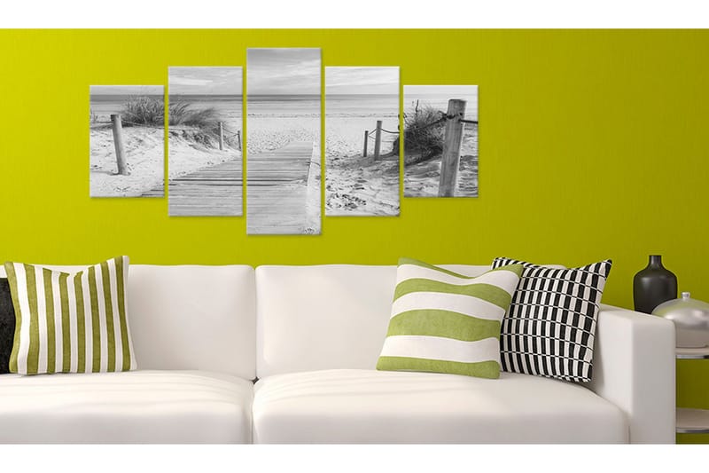 Tavla Morning On The Beach Black And White 100x50 - Artgeist sp. z o. o. - Inredning - Tavlor & konst - Canvastavlor